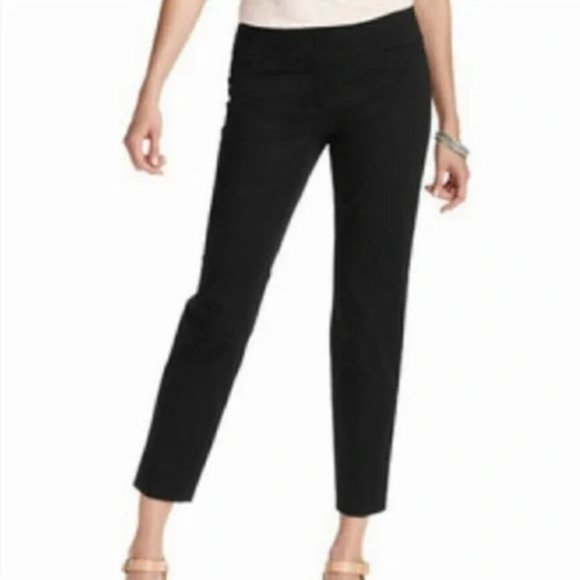 Loft Zoe Cropped Black Pants Zipper On Side Women's Size 8 ! - Picture 2 of 10
